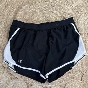 Under Armour Black and White Athletic Shorts- women’s large